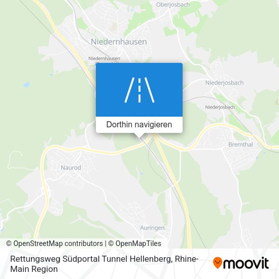 Rettungsweg Südportal Tunnel Hellenberg Karte