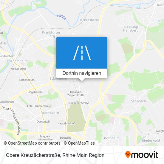 Obere Kreuzäckerstraße Karte