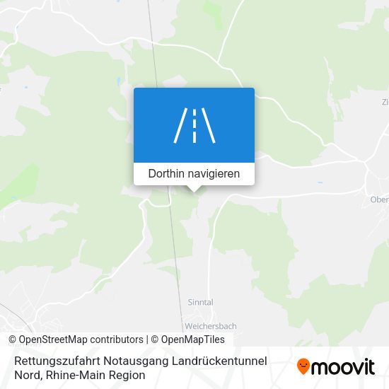 Rettungszufahrt Notausgang Landrückentunnel Nord Karte