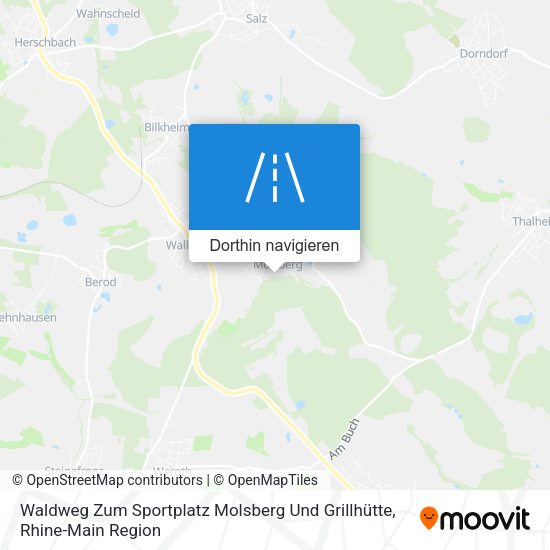 Waldweg Zum Sportplatz Molsberg Und Grillhütte Karte