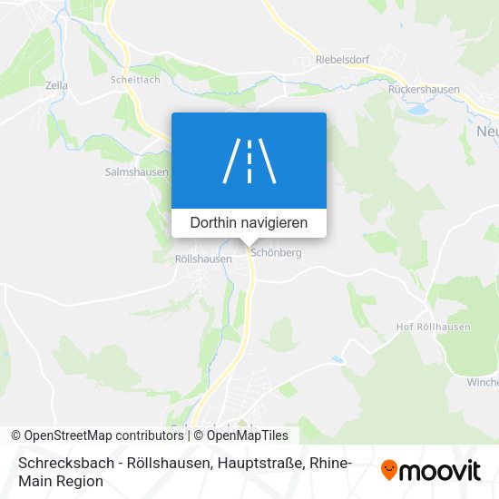 Schrecksbach - Röllshausen, Hauptstraße Karte