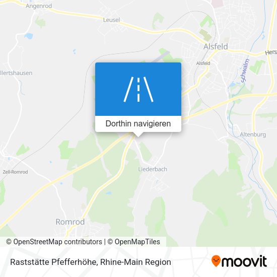 Raststätte Pfefferhöhe Karte