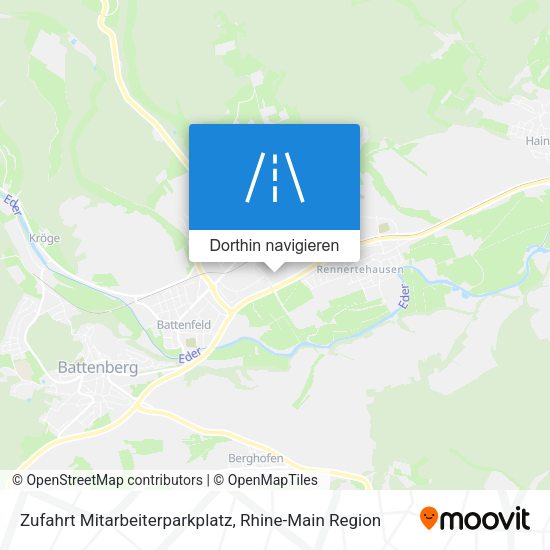 Zufahrt Mitarbeiterparkplatz Karte