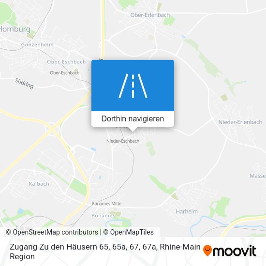 Zugang Zu den Häusern 65, 65a, 67, 67a Karte