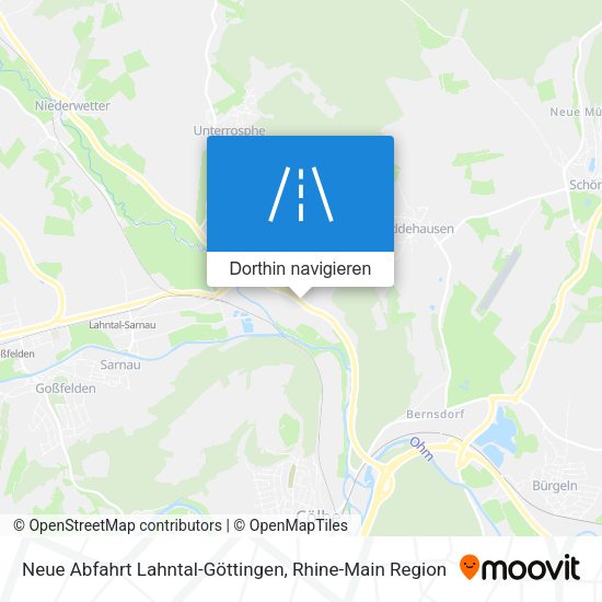 Neue Abfahrt Lahntal-Göttingen Karte