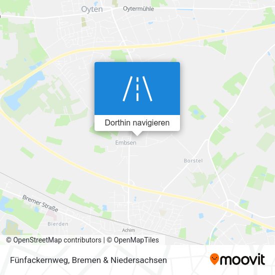 Fünfackernweg Karte