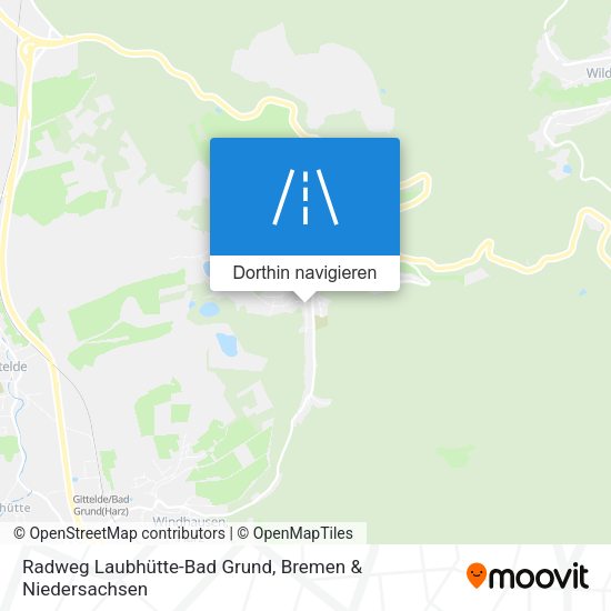 Radweg Laubhütte-Bad Grund Karte