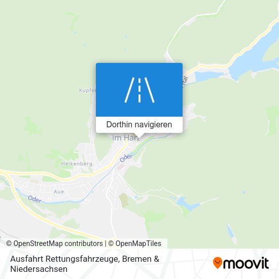Ausfahrt Rettungsfahrzeuge Karte