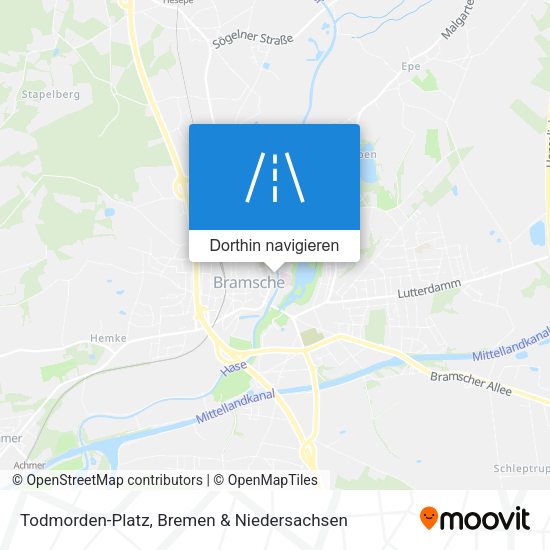 Todmorden-Platz Karte