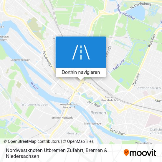 Nordwestknoten Utbremen Zufahrt Karte