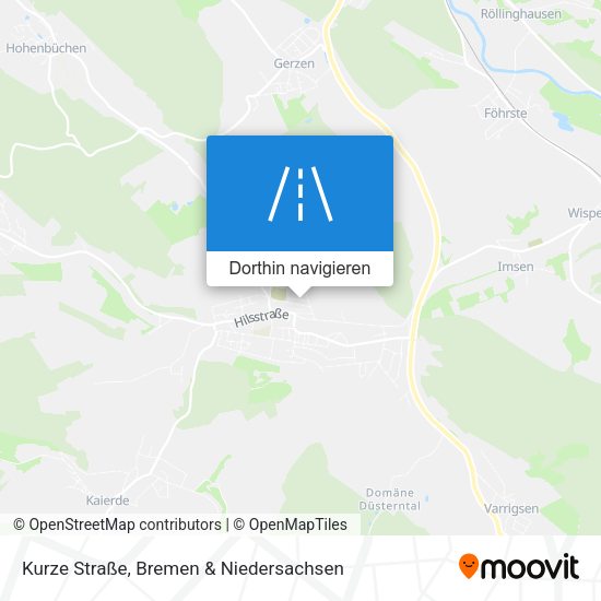 Kurze Straße Karte