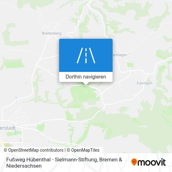 Fußweg Hübenthal - Sielmann-Stiftung Karte