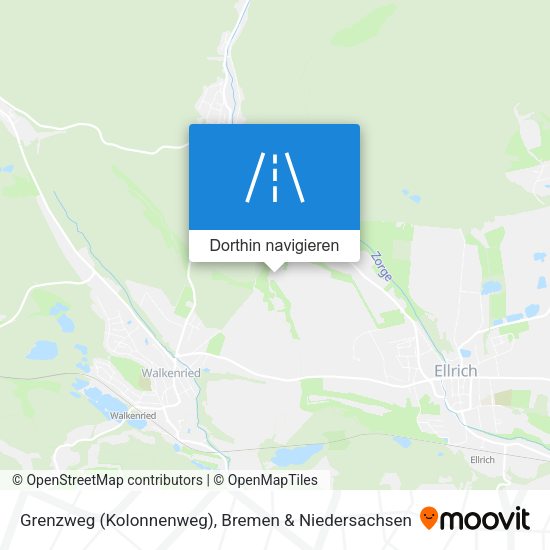 Grenzweg (Kolonnenweg) Karte