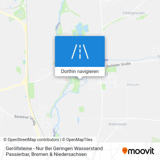 Geröllsteine - Nur Bei Geringen Wasserstand Passierbar Karte