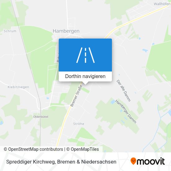 Spreddiger Kirchweg Karte