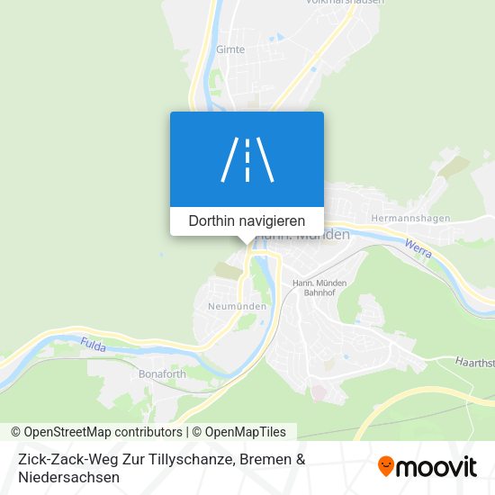Zick-Zack-Weg Zur Tillyschanze Karte