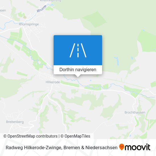 Radweg Hilkerode-Zwinge Karte
