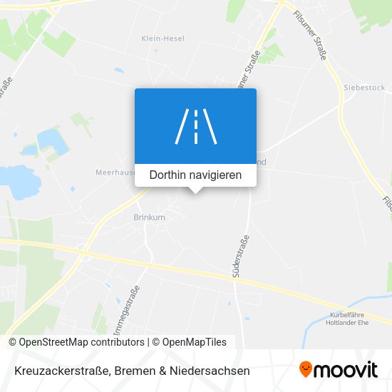 Kreuzackerstraße Karte