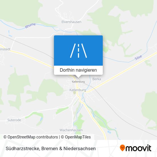 Südharzstrecke Karte