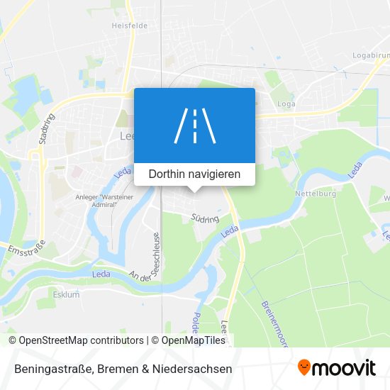 Beningastraße Karte