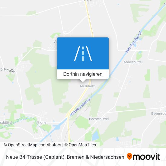 Neue B4-Trasse (Geplant) Karte
