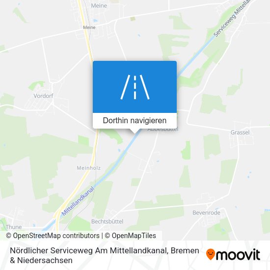 Nördlicher Serviceweg Am Mittellandkanal Karte