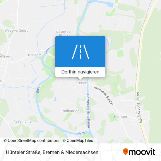 Hünteler Straße Karte