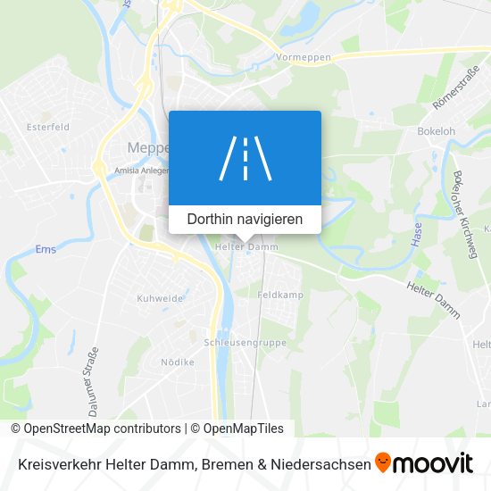 Kreisverkehr Helter Damm Karte