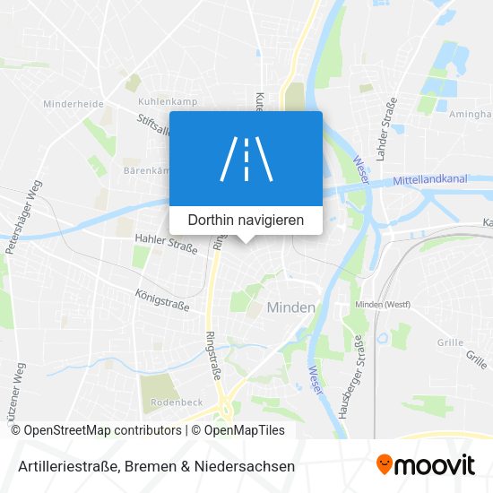 Artilleriestraße Karte