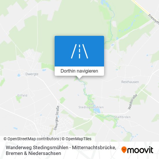 Wanderweg Stedingsmühlen - Mitternachtsbrücke Karte