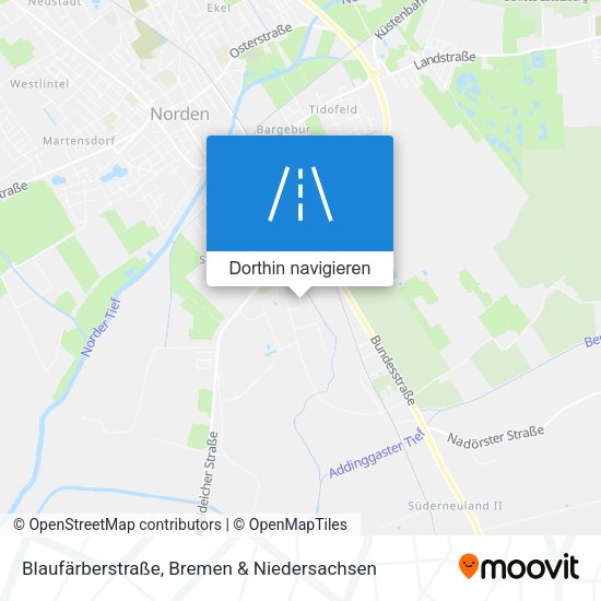 Blaufärberstraße Karte