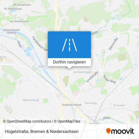Hügelstraße Karte