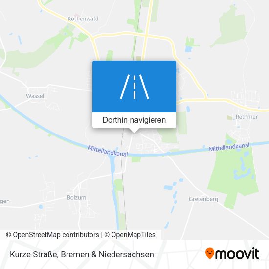 Kurze Straße Karte