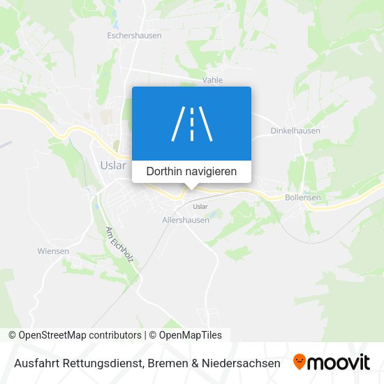 Ausfahrt Rettungsdienst Karte