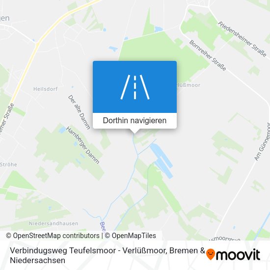 Verbindugsweg Teufelsmoor - Verlüßmoor Karte