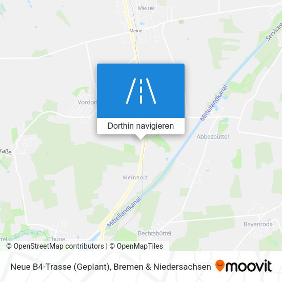 Neue B4-Trasse (Geplant) Karte