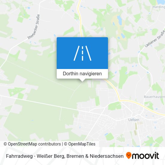 Fahrradweg - Weißer Berg Karte
