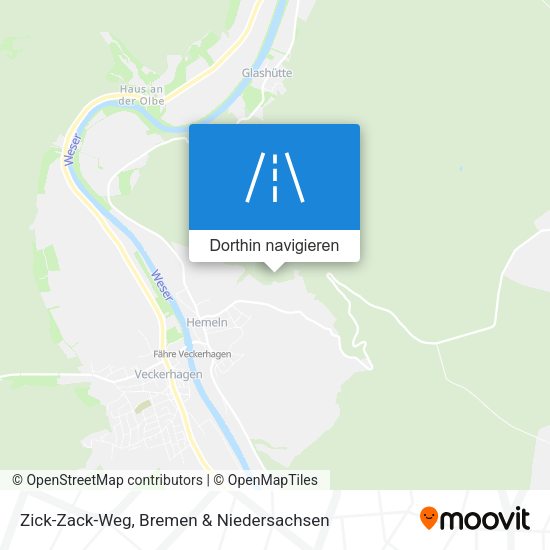 Zick-Zack-Weg Karte