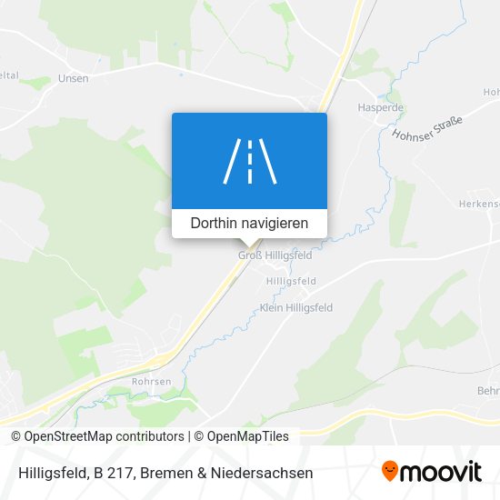 Hilligsfeld, B 217 Karte