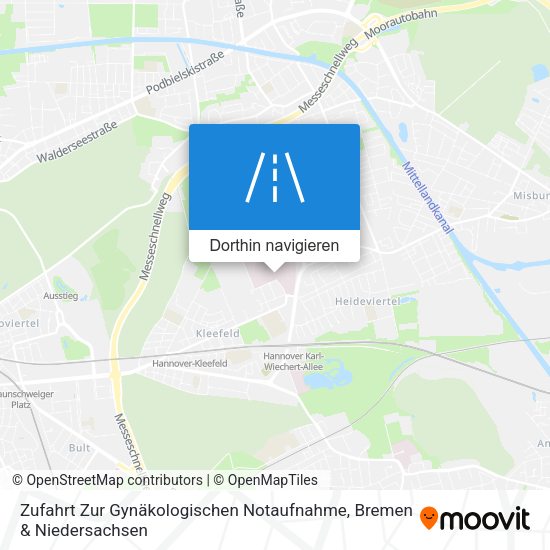Zufahrt Zur Gynäkologischen Notaufnahme Karte