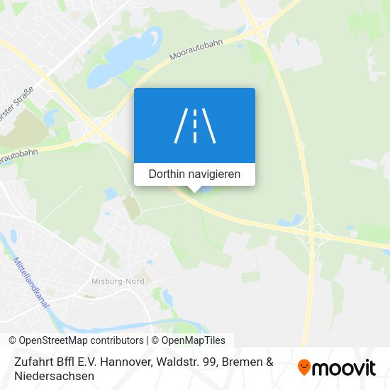 Zufahrt Bffl E.V. Hannover, Waldstr. 99 Karte