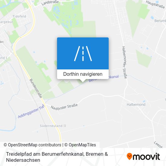 Treidelpfad am Berumerfehnkanal Karte