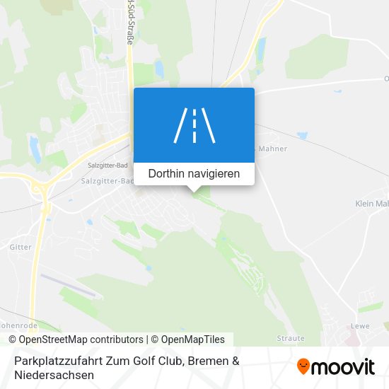 Parkplatzzufahrt Zum Golf Club Karte