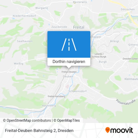 Freital-Deuben Bahnsteig 2 Karte