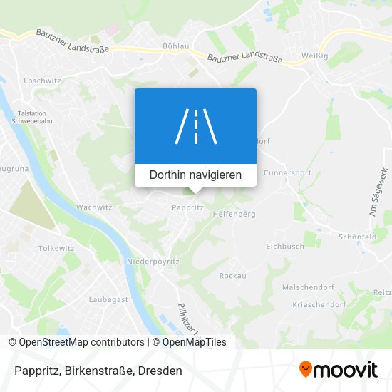 Pappritz, Birkenstraße Karte