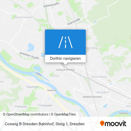 Coswig B Dresden Bahnhof, Steig 1 Karte