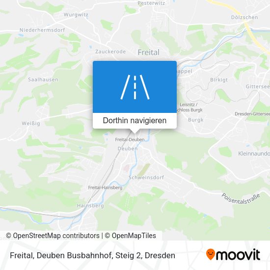 Freital, Deuben Busbahnhof, Steig 2 Karte