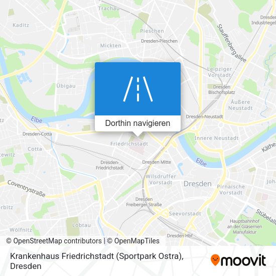 Krankenhaus Friedrichstadt (Sportpark Ostra) Karte