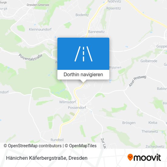 Hänichen Käferbergstraße Karte