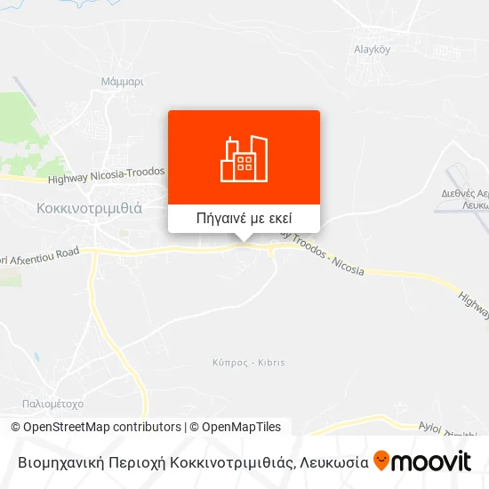 Βιομηχανική Περιοχή Κοκκινοτριμιθιάς χάρτης